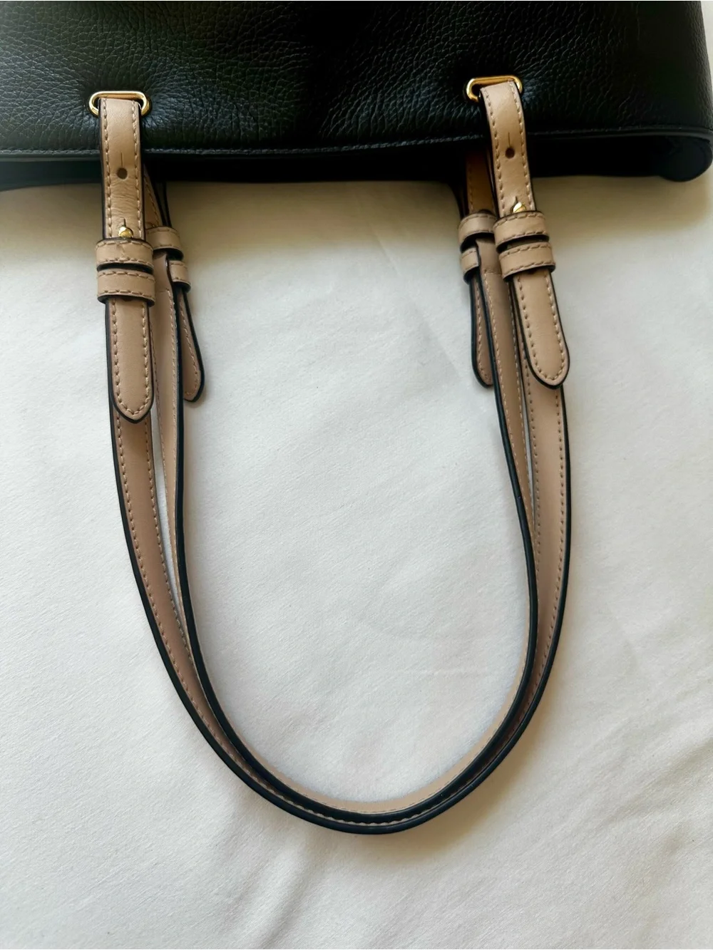 MICHAEL KORS Bedford Medium Black Pebbled Leather Tote Shoulder Bag Pockets